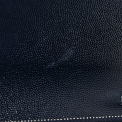 Saint Laurent Grain De Poudre Matelasse Chevron Monogram Envelope Chain Wallet Black 9 of 9