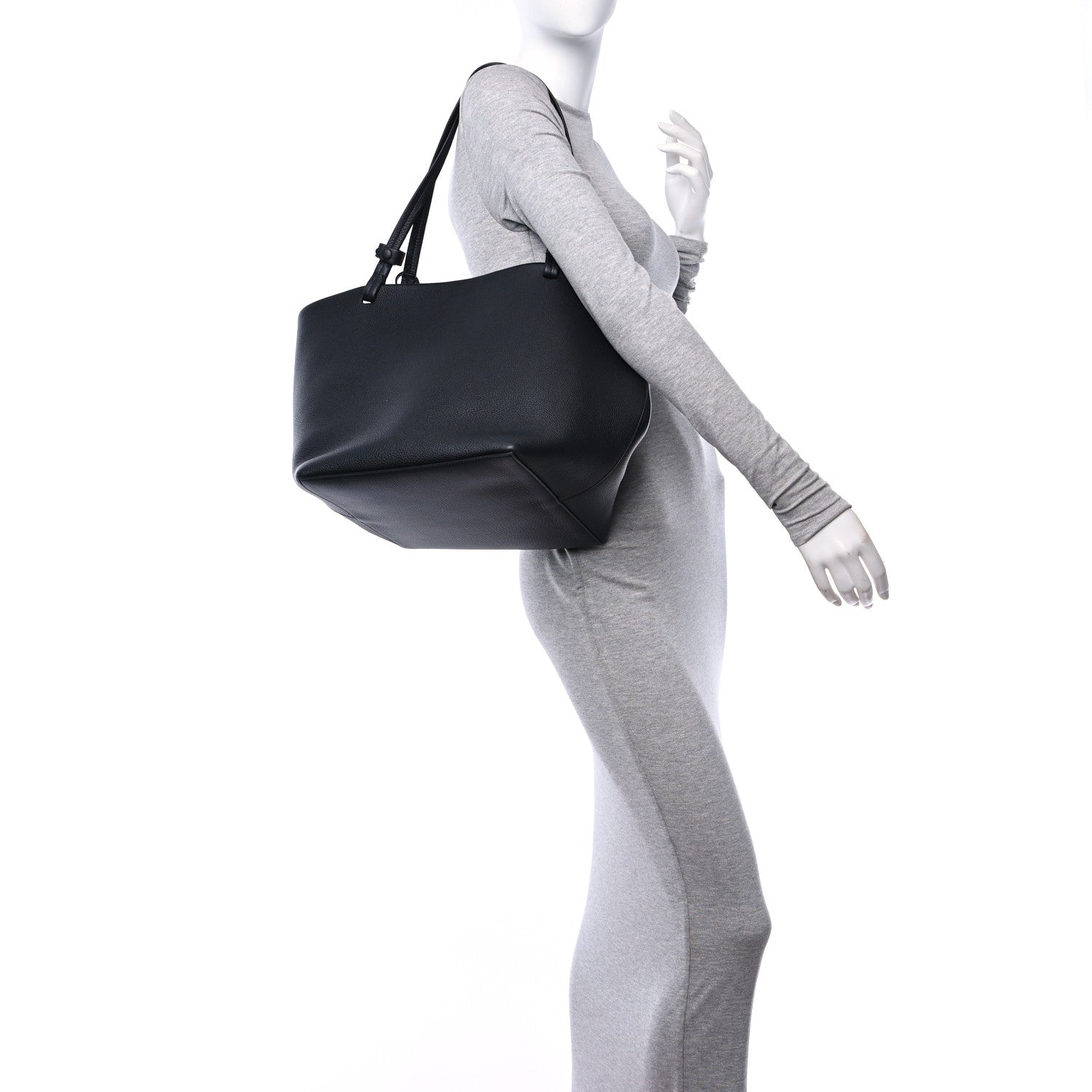 The Row Grained Calfskin Park Tote Three Black 3 of 12
