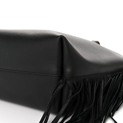 Saint Laurent Calfskin Large Fringe Shopping Tote Black 11 of 11