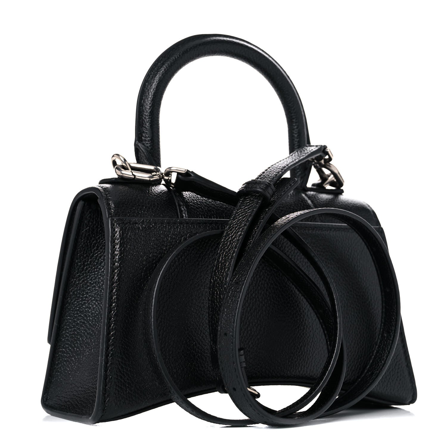 Balenciaga Grained Calfskin Hourglass Top Handle Bag XS Black 3 of 11