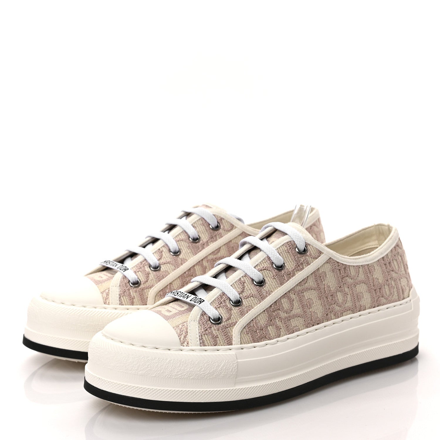 Christian Dior Canvas Oblique Walk'N'Dior Low Top Sneakers 39 Powder Nude 3 of 9