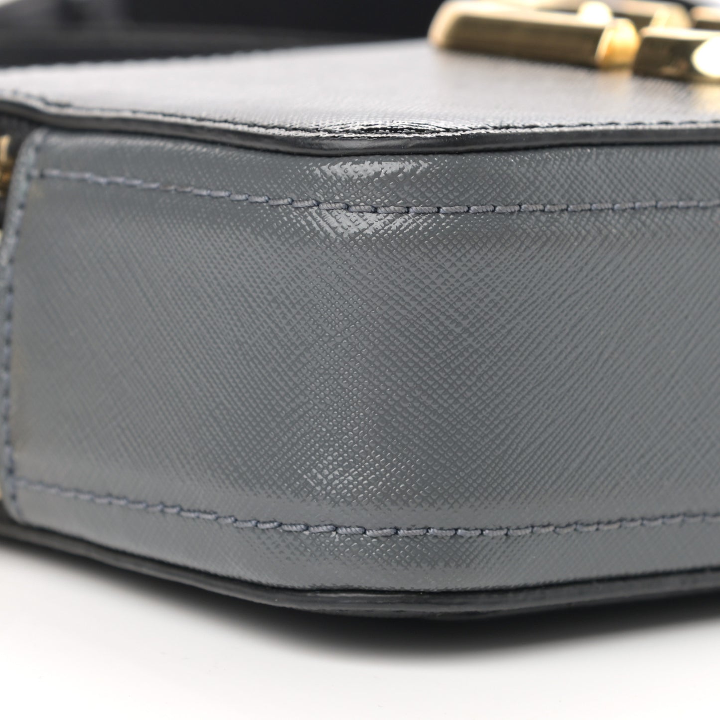 Saffiano Snapshot Camera Bag Black Grey