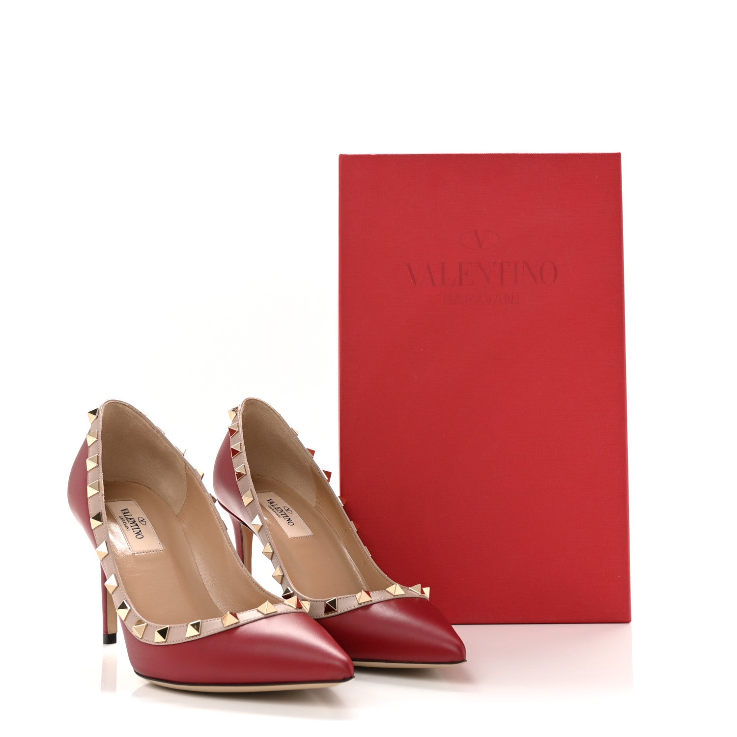 Valentino Garavani Calfskin Rockstud 85mm Pumps 37.5 Rosso Valentino Poudre 10 of 10