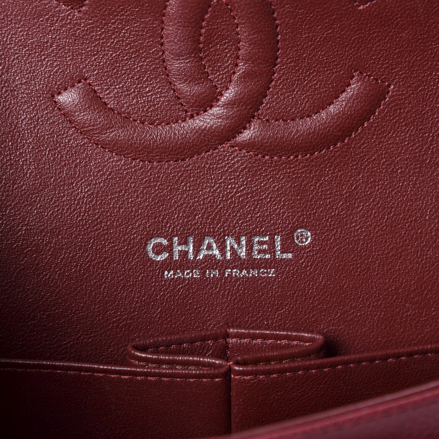 Chanel Caviar Quilted Medium Double Flap Dark Red 7 of 10