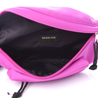 Balenciaga Sport Nylon Logo Embroidered Small Wheel Beltpack Fuchsia Black 5 of 8