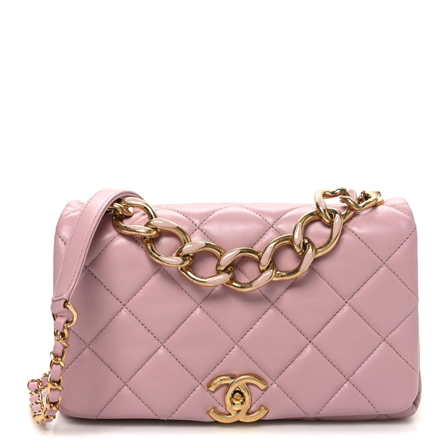 Chanel Lambskin Quilted Medium Color Match Flap Light Pink 1 of 10