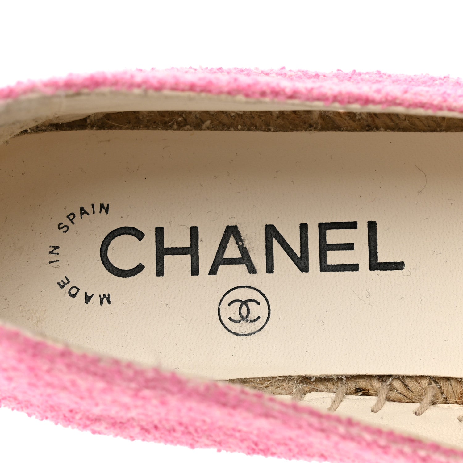 Chanel Tweed Grosgrain CC Espadrilles 36 Pink Black 7 of 9