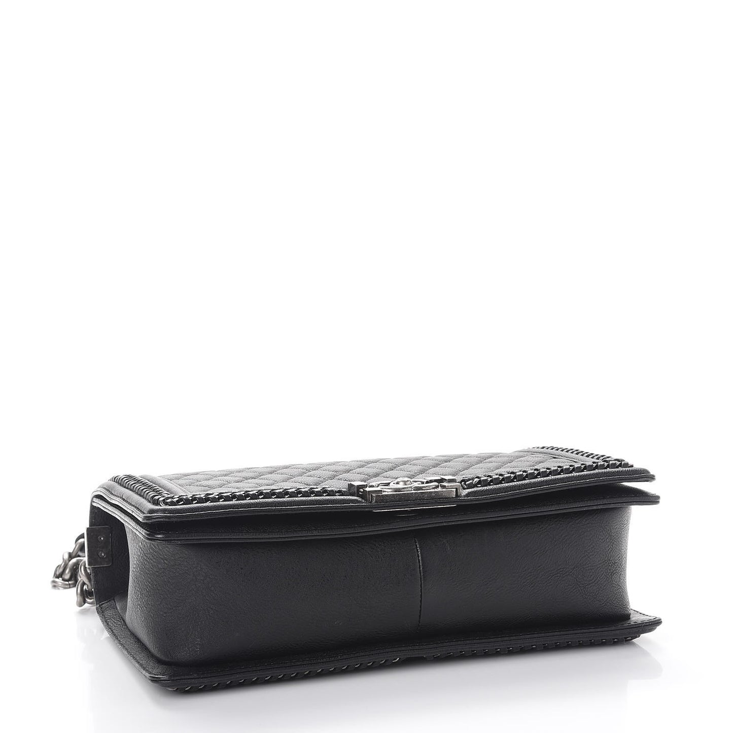 Calfskin Quilted New Medium Boy Top Handle Flap Black