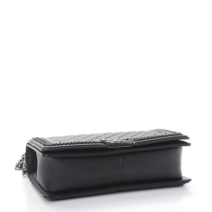 Chanel Calfskin Quilted New Medium Boy Top Handle Flap Black 4 of 8