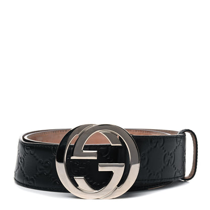 Gucci Guccissima Signature Interlocking G 40mm Belt 85 34 Black 1 of 5