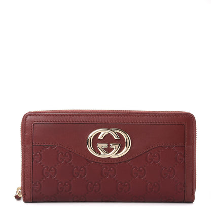 Gucci Guccissima Sukey Zip Around Wallet Red 1 of 8