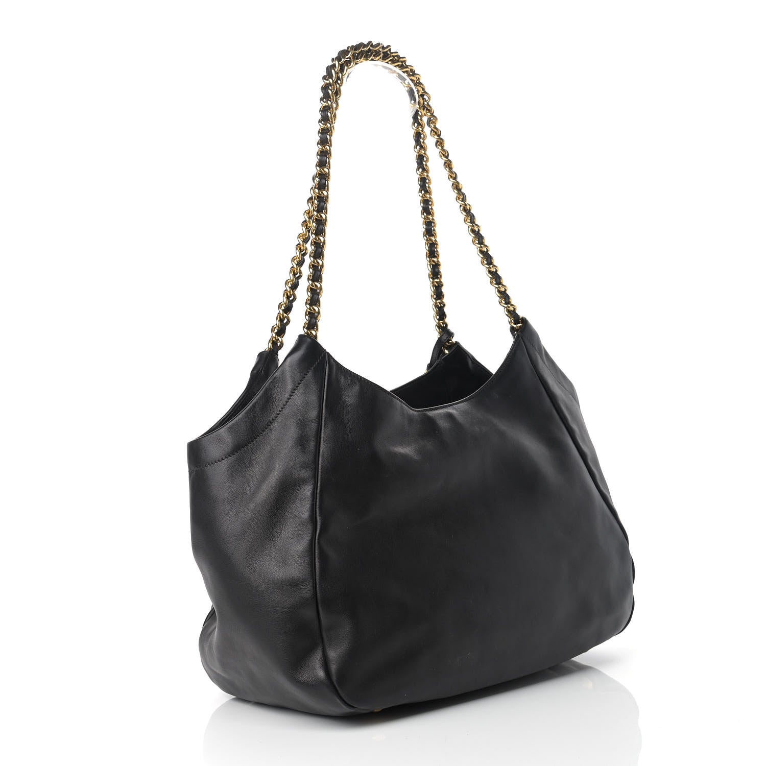 Prada Soft Calf Chain Tote Black 2 of 14