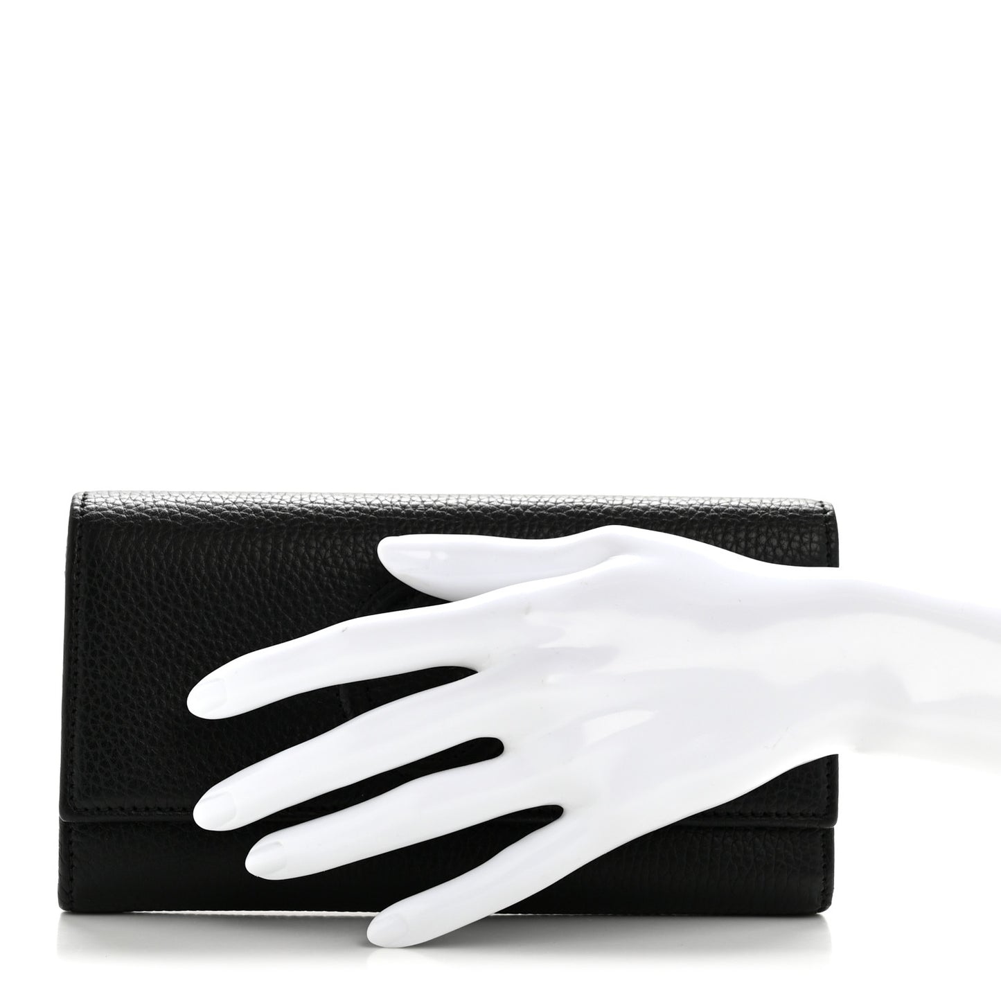 Pebbled Calfskin Large Soho Continental Wallet Black