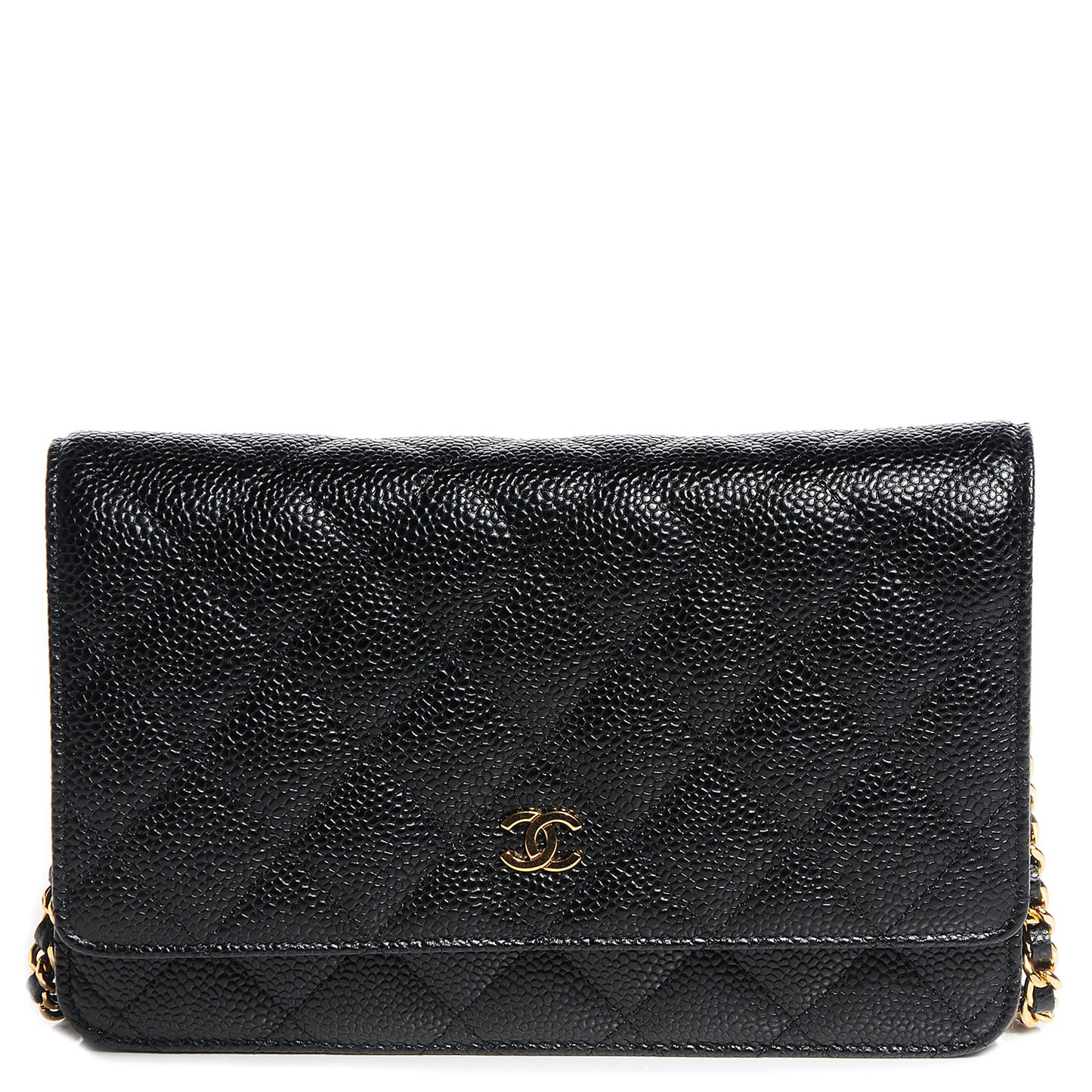 Caviar Quilted Wallet On Chain WOC Black