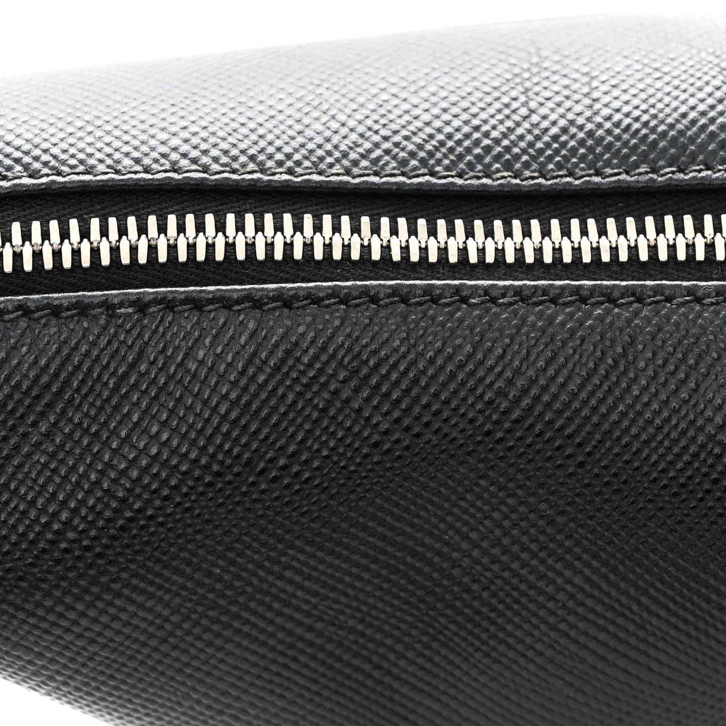 Saffiano Cuir Triangle Logo Embossed Triangle Shoulder Bag Black
