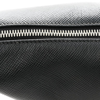 Prada Saffiano Cuir Triangle Logo Embossed Triangle Shoulder Bag Black 13 of 13