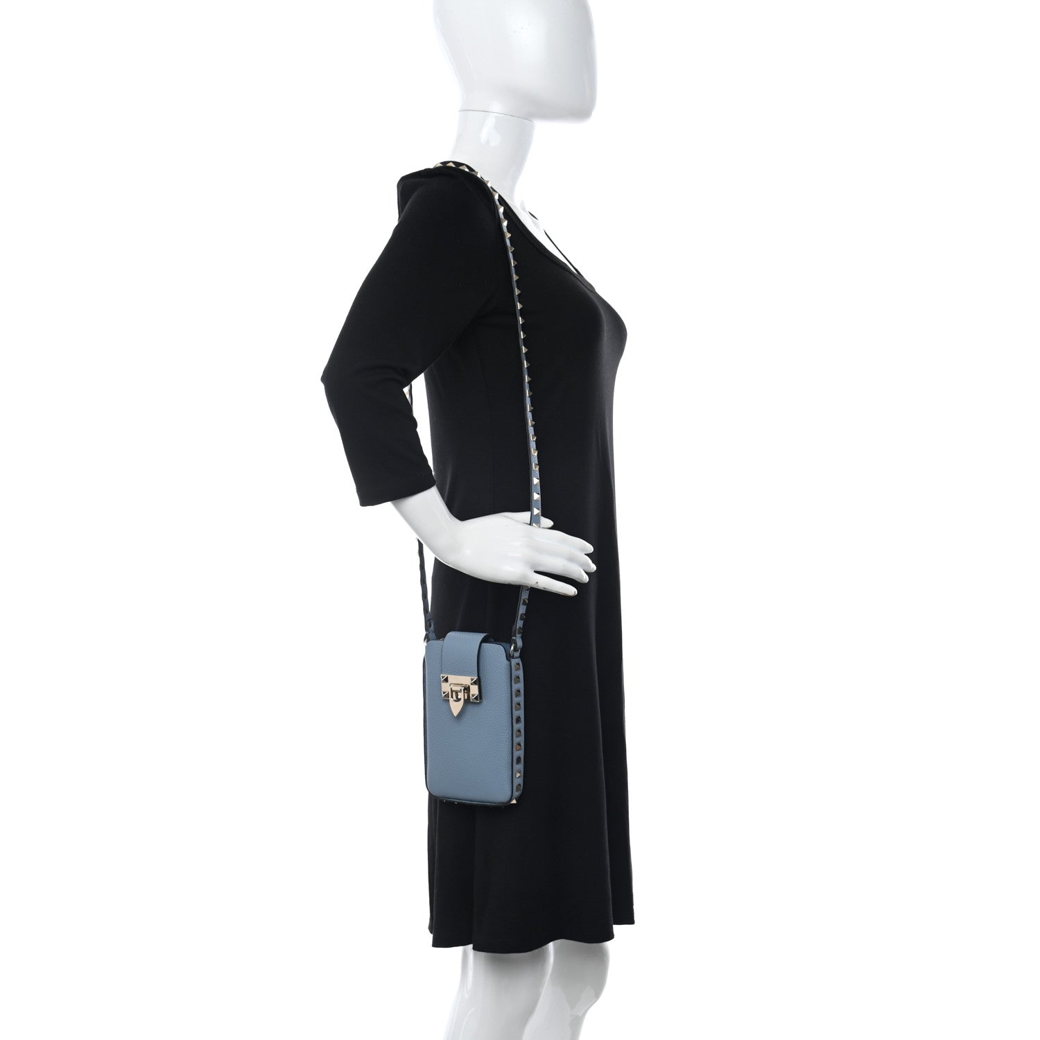 Valentino Garavani Grained Calfskin Rockstud Crossbody Phone Case Niagara 2 of 11
