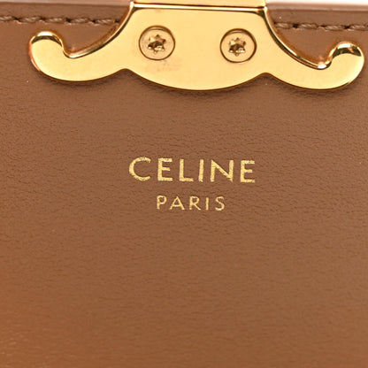 Celine Shiny Calfskin Triomphe Flap Card Holder Bronze 7 of 8