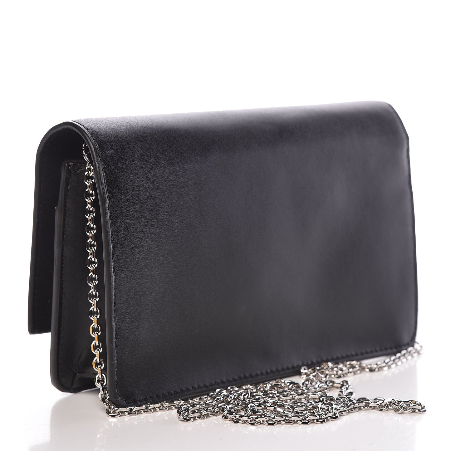 Vitello Flamingo Tube Wallet on Chain Black