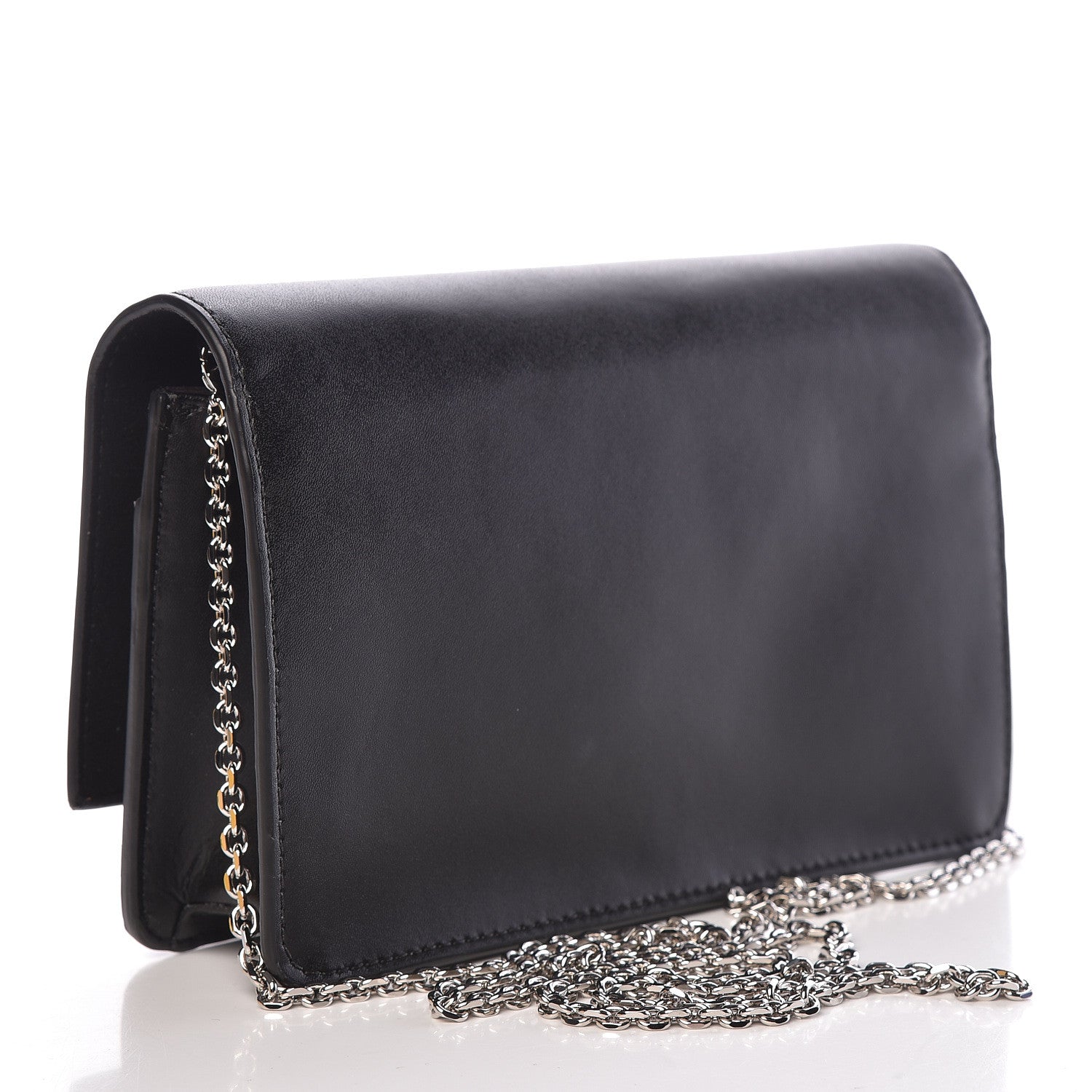 Fendi Vitello Flamingo Tube Wallet on Chain Black 3 of 11