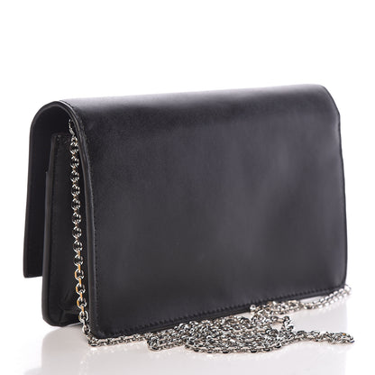 Fendi Vitello Flamingo Tube Wallet on Chain Black 3 of 11