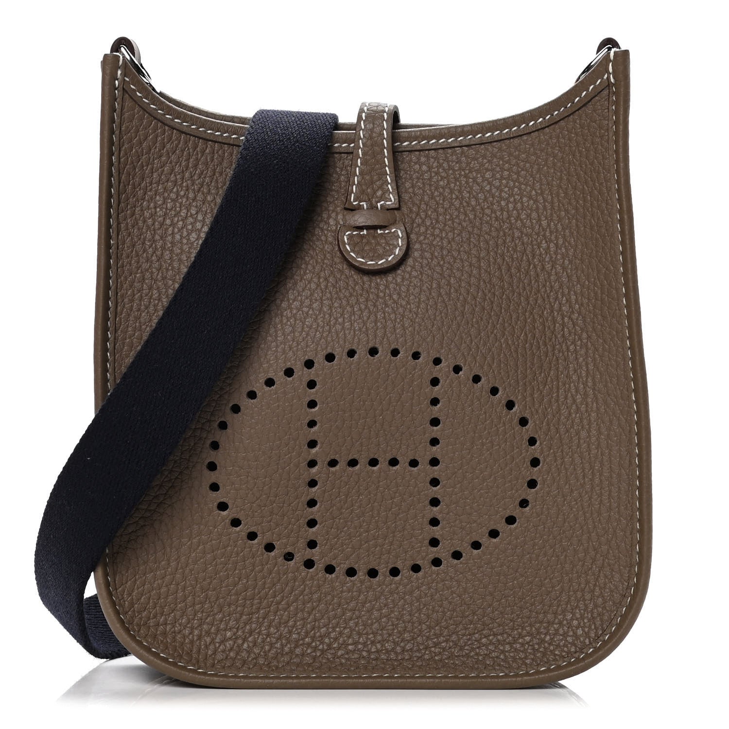 Hermes Taurillon Clemence Amazone Evelyne TPM Etoupe Bleu Indigo 1 of 8