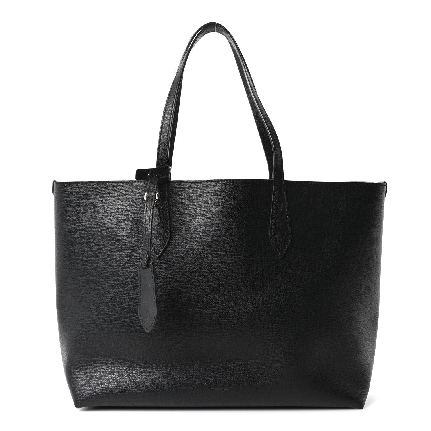 Burberry Grainy Calfskin Haymarket Check Medium Reversible Tote Black 1 of 15