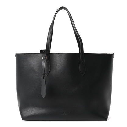 Burberry Grainy Calfskin Haymarket Check Medium Reversible Tote Black 1 of 15