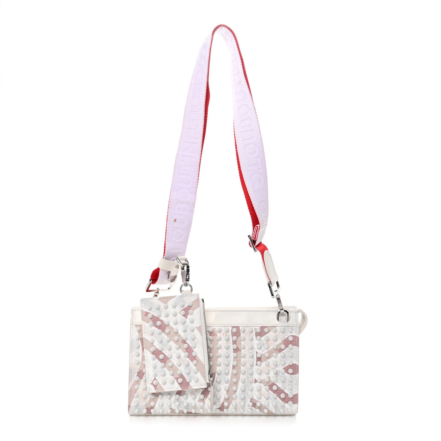 Christian Louboutin Canvas Gaagal Spikes Funky Crossbody Bag Multi Leche 1 of 13
