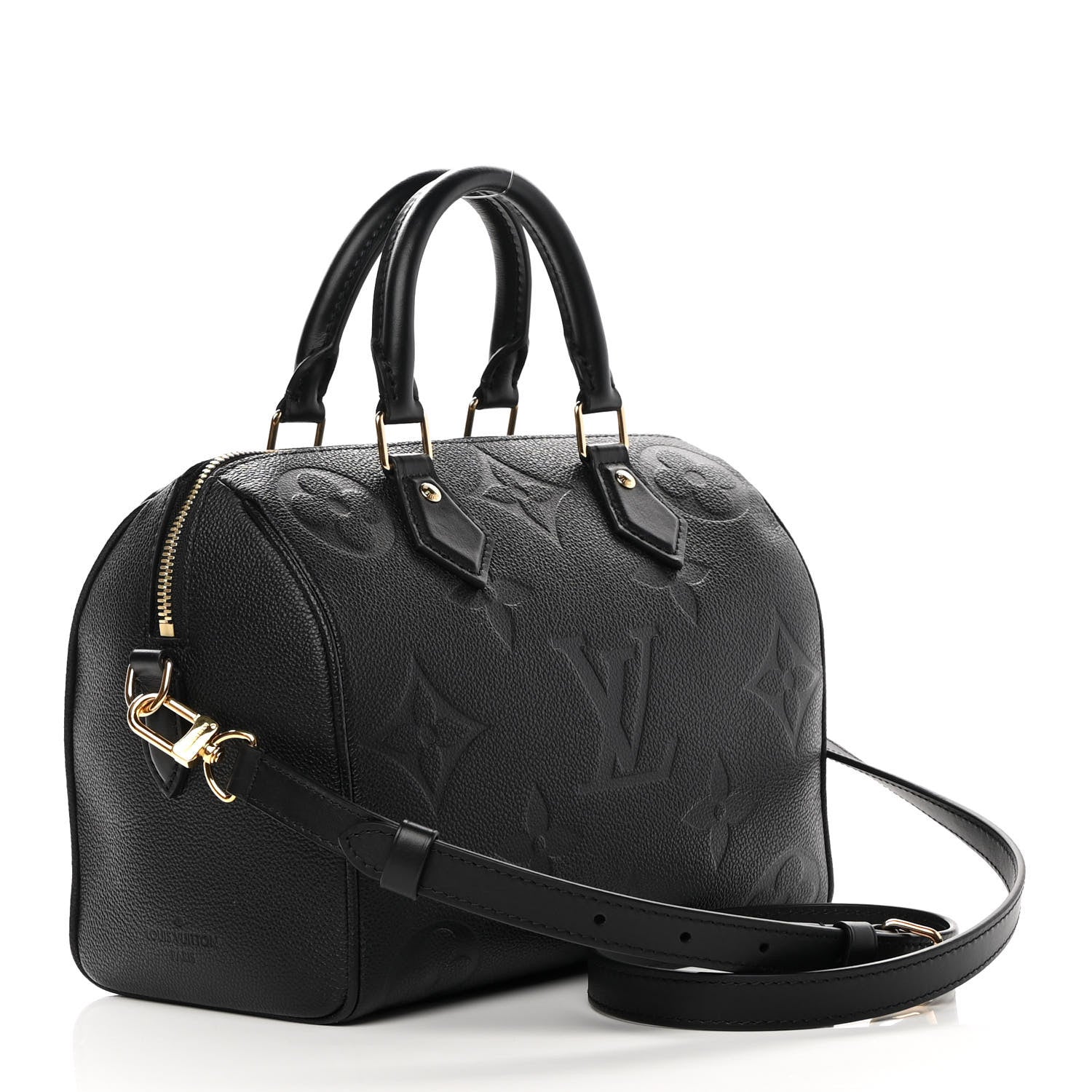 Louis Vuitton Empreinte Monogram Giant Speedy Bandouliere 25 Black 3 of 9