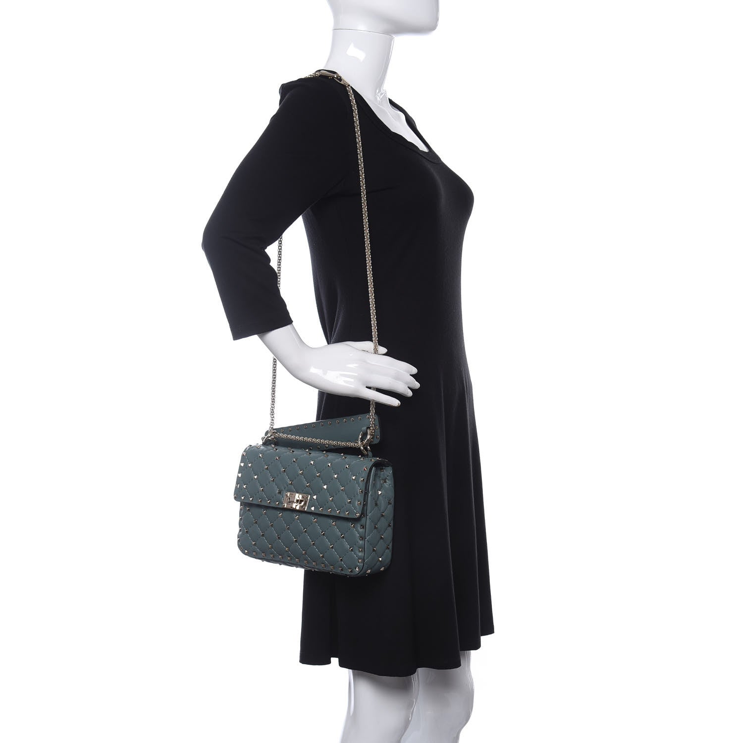 Valentino Garavani Nappa Medium Rockstud Spike Shoulder Bag Giada 2 of 10
