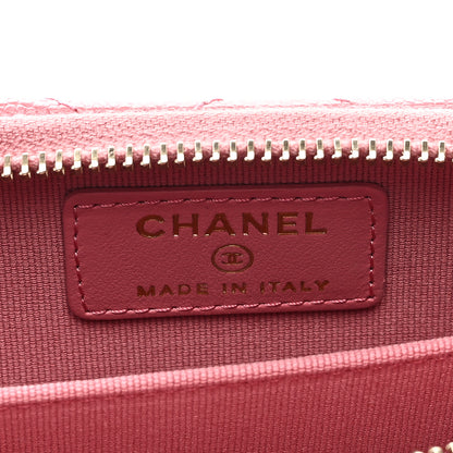 Chanel Caviar Quilted Zip Card Holder Pink 6 of 7