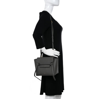 Celine Grained Calfskin Nano Belt Bag Grey 2 of 10