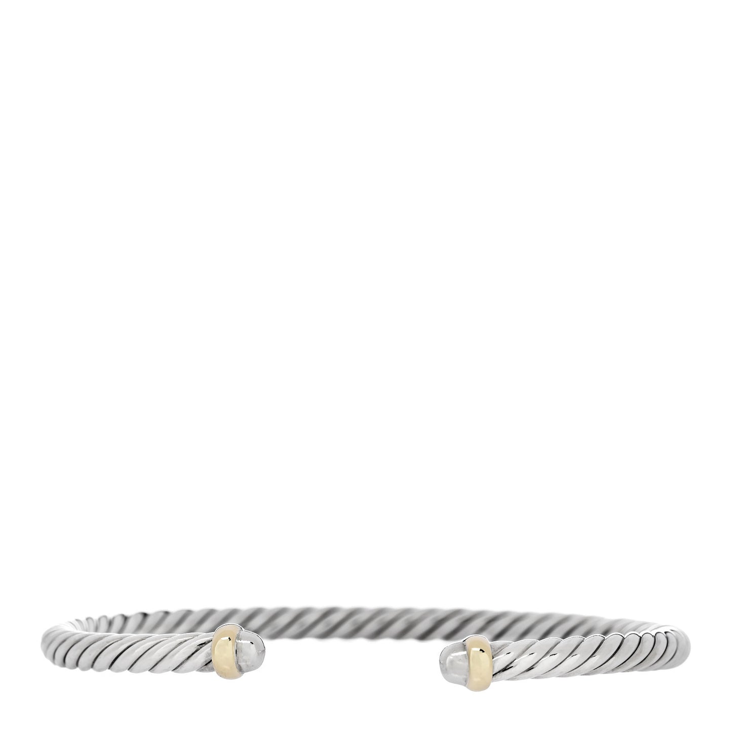 Sterling Silver 14K Yellow Gold 4mm Cable Flex Bracelet