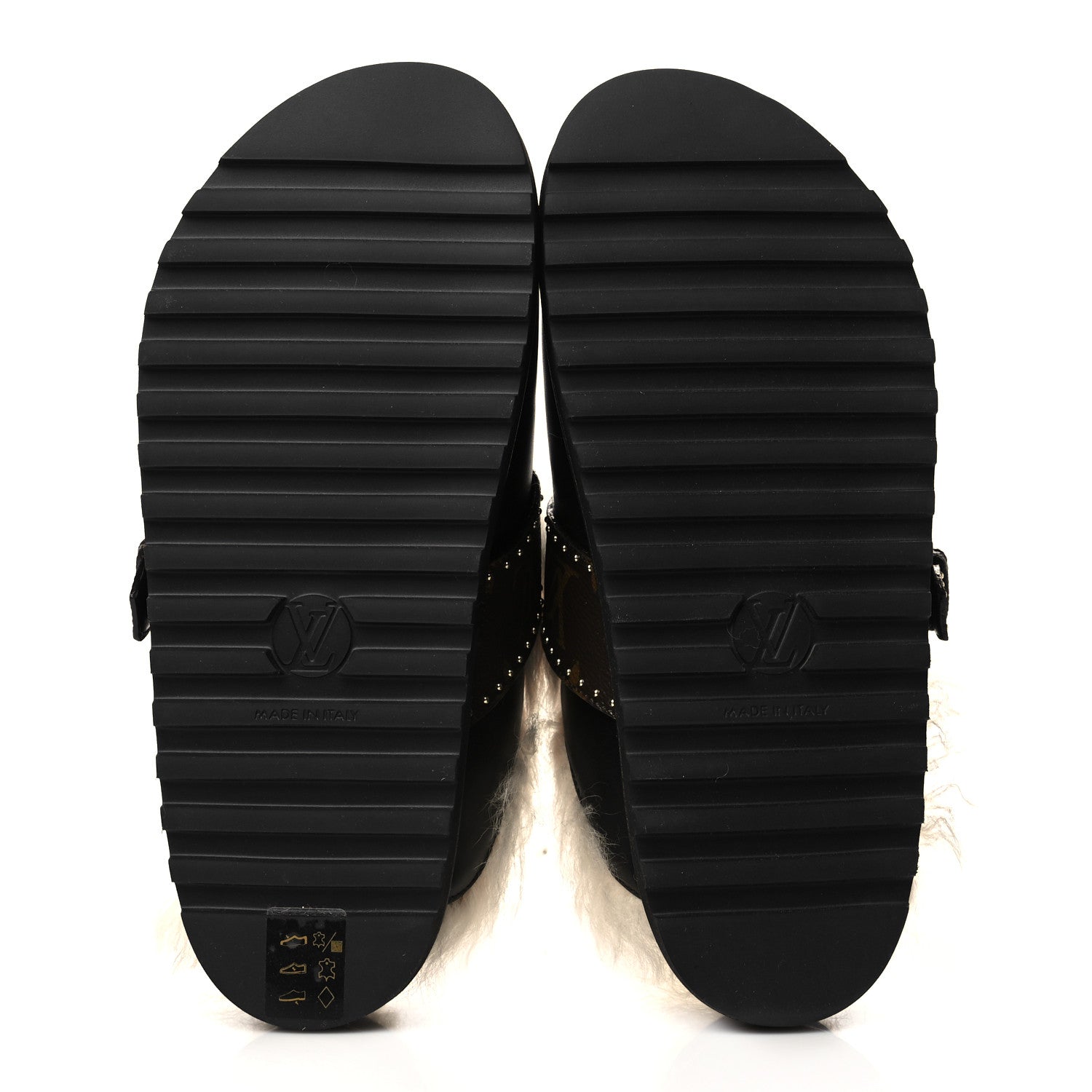 Louis Vuitton Calfskin Monogram Lambswool Winterbreak Comfort Clogs 38 Black 5 of 8