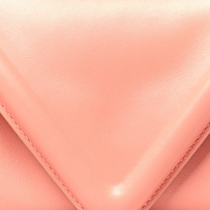 Bottega Veneta Lambskin Small Beak Triangle Flap Shoulder Bag Peachy Silver 8 of 10