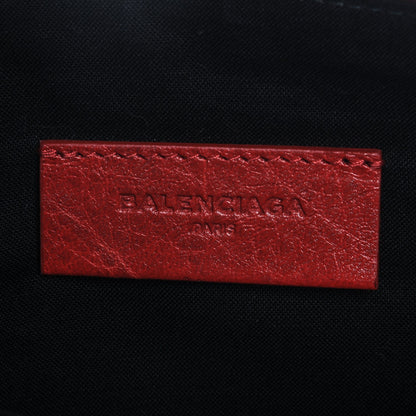 Balenciaga Agneau Arena Classic Gold Hardware Small Pouch Red 5 of 7