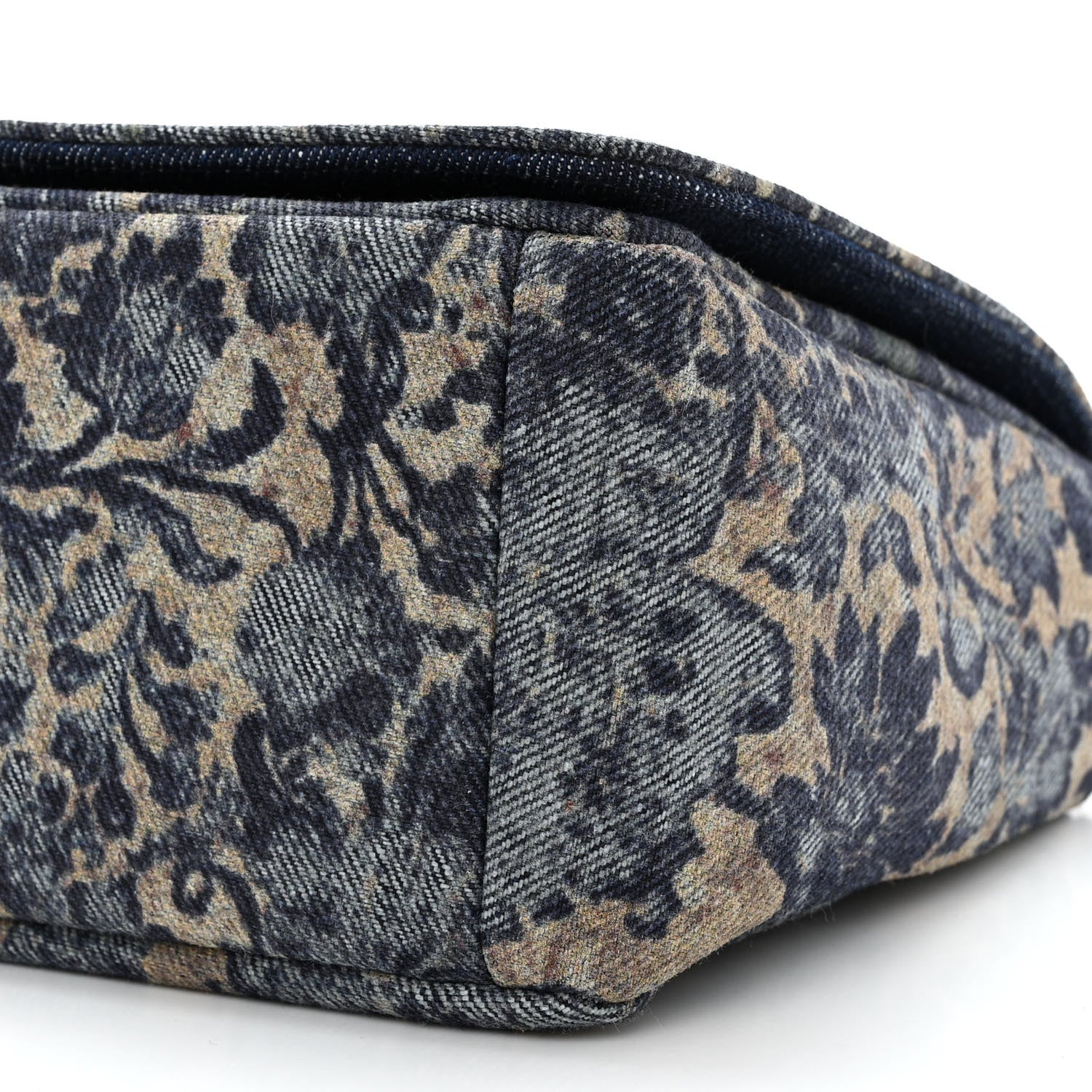 Christian Dior Denim Brocart Embroidered Medium Caro Bag Blue 10 of 10