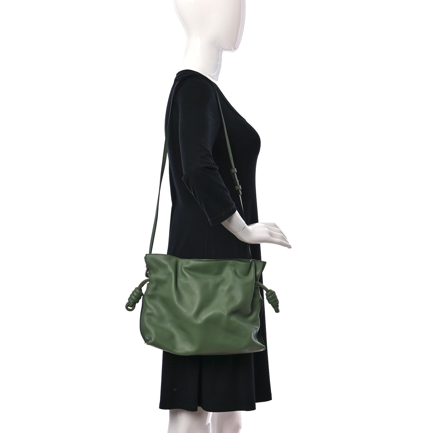 Calfskin Mini Flamenco Knot Clutch Rosemary
