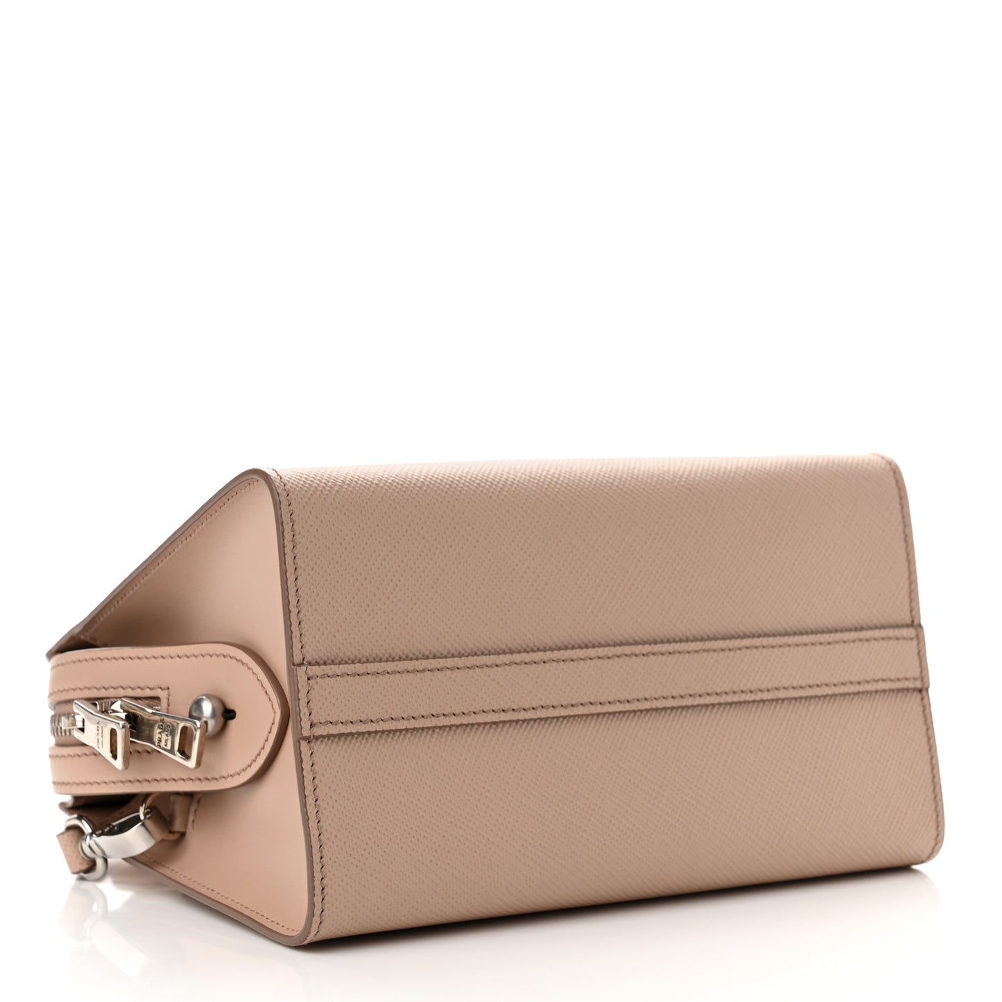 Saffiano Cuir Calfskin Mini Monochrome Top Handle Tote Cipria