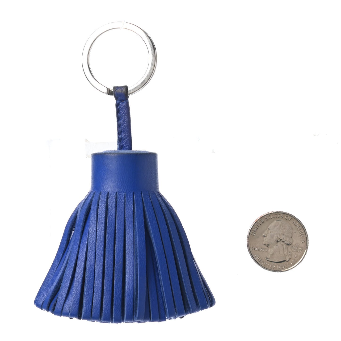 Lambskin Carmen Tassel Key Holder Bleu Electrique