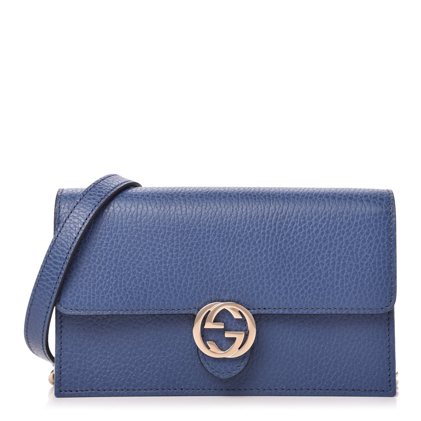 Dollar Calfskin Interlocking G Chain Wallet Caspian