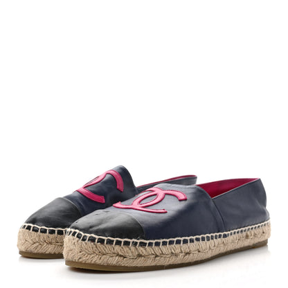 Chanel Lambskin CC Espadrilles 42 Navy Fuchsia Black 3 of 9