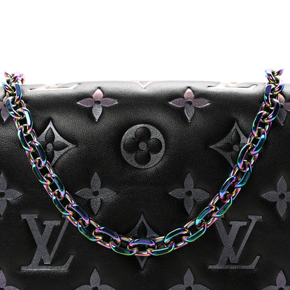 Louis Vuitton Lambskin Embossed Monogram Scarabeo Pochette Coussin Black 7 of 9