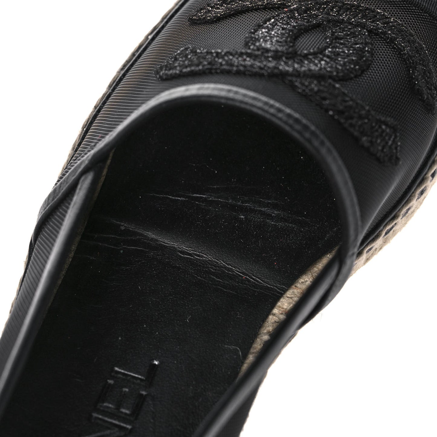Mesh Grosgrain CC Espadrilles 37 Black
