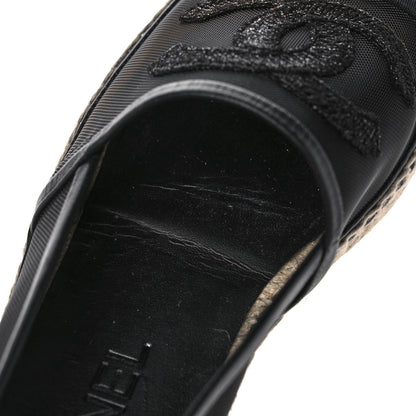 Chanel Mesh Grosgrain CC Espadrilles 37 Black 9 of 9