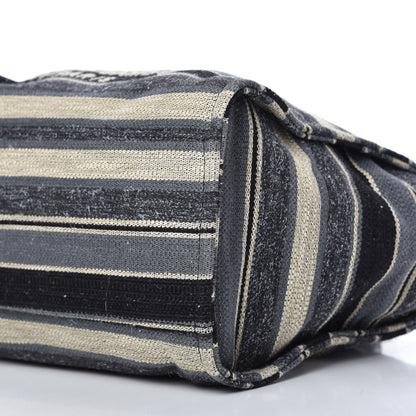 Chanel Striped Canvas Medium Deauville Tote Black 7 of 11