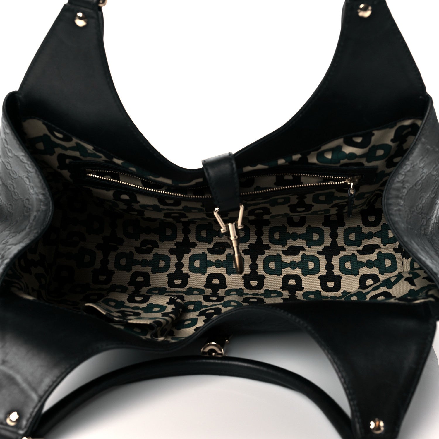 Gucci Guccissima Medium Jackie O Hobo Black 4 of 9