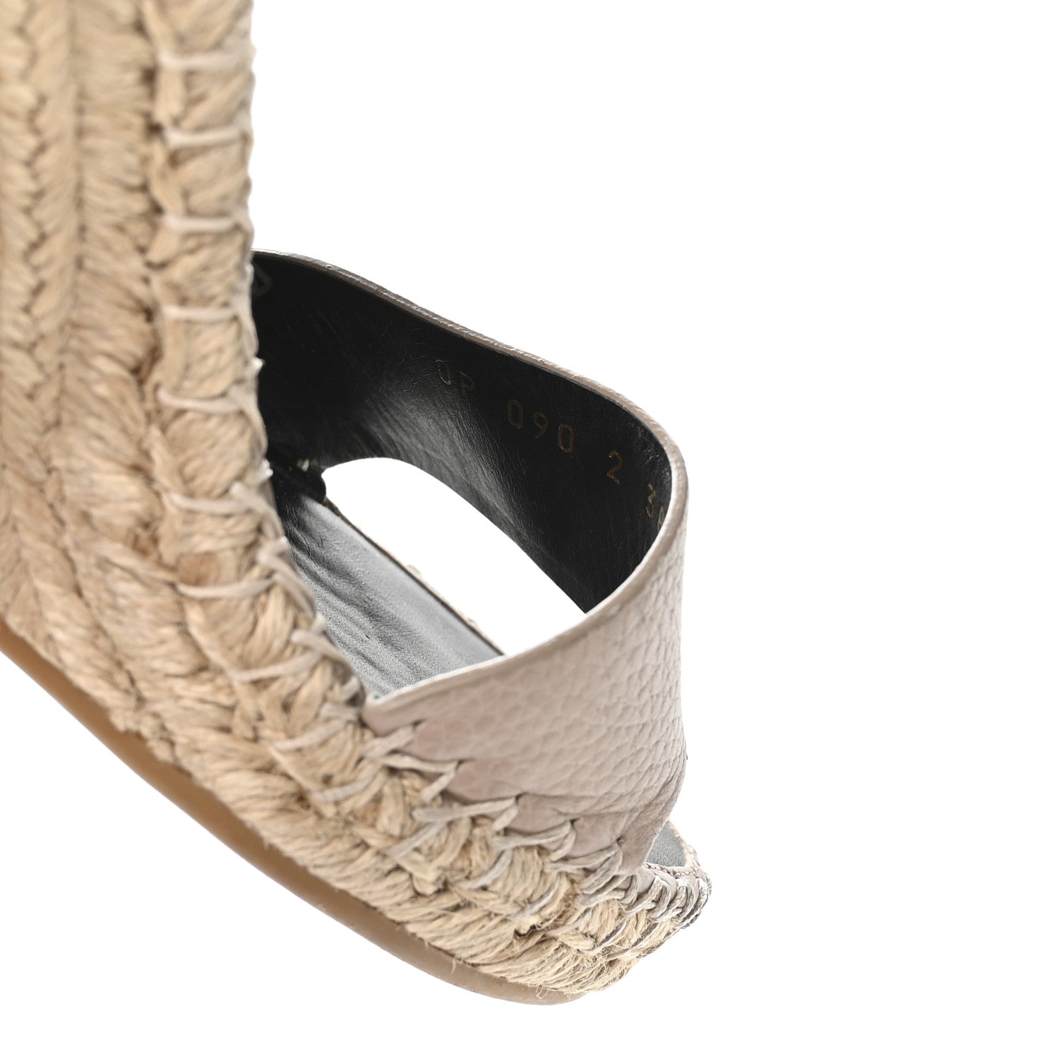 Valentino Garavani Grained Calfskin Rockstud Ankle Strap Espadrille 15/105mm Wedge Sandals 38 Rose Quartz Natural 15 of 16