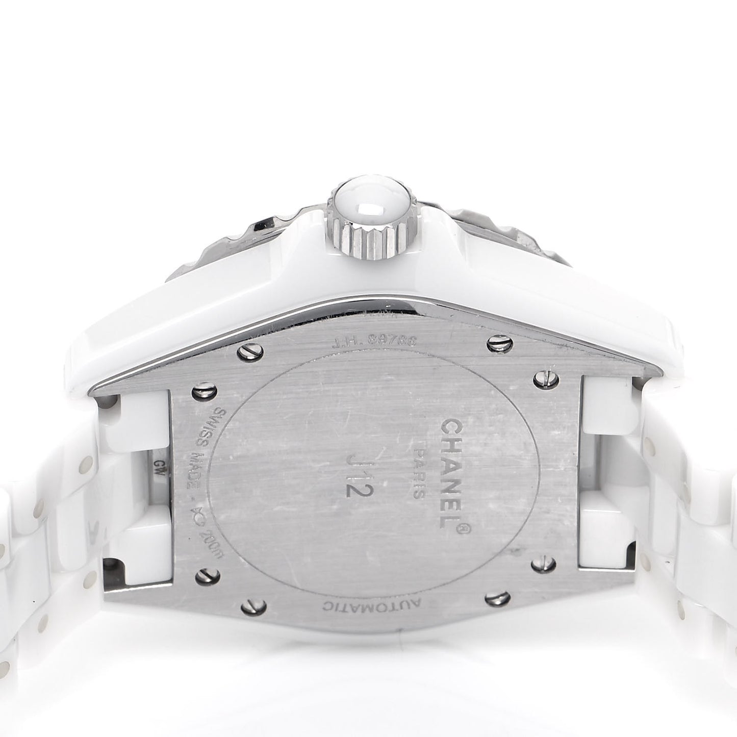 Stainless Steel Ceramic Diamond 38mm J12 Automatic Watch White